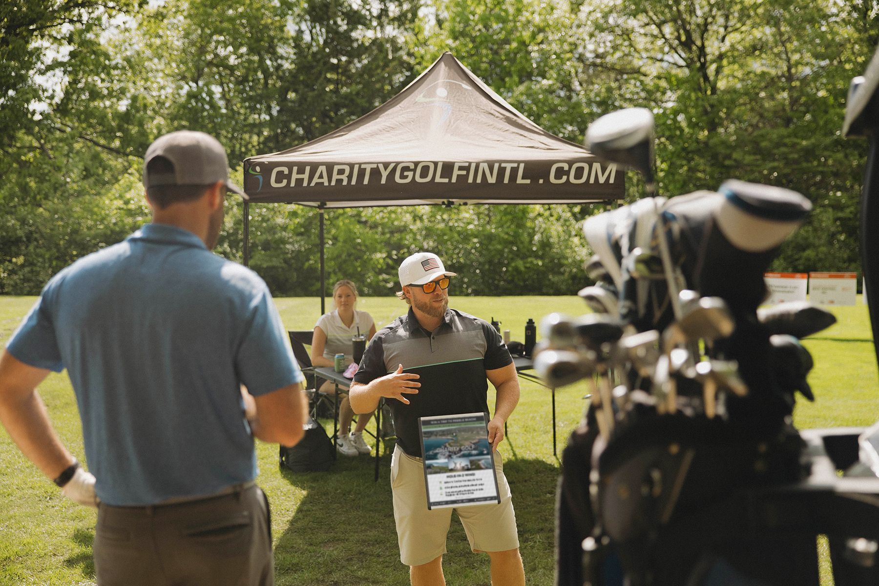 Charity Golf International Pro supporting a charity on-course