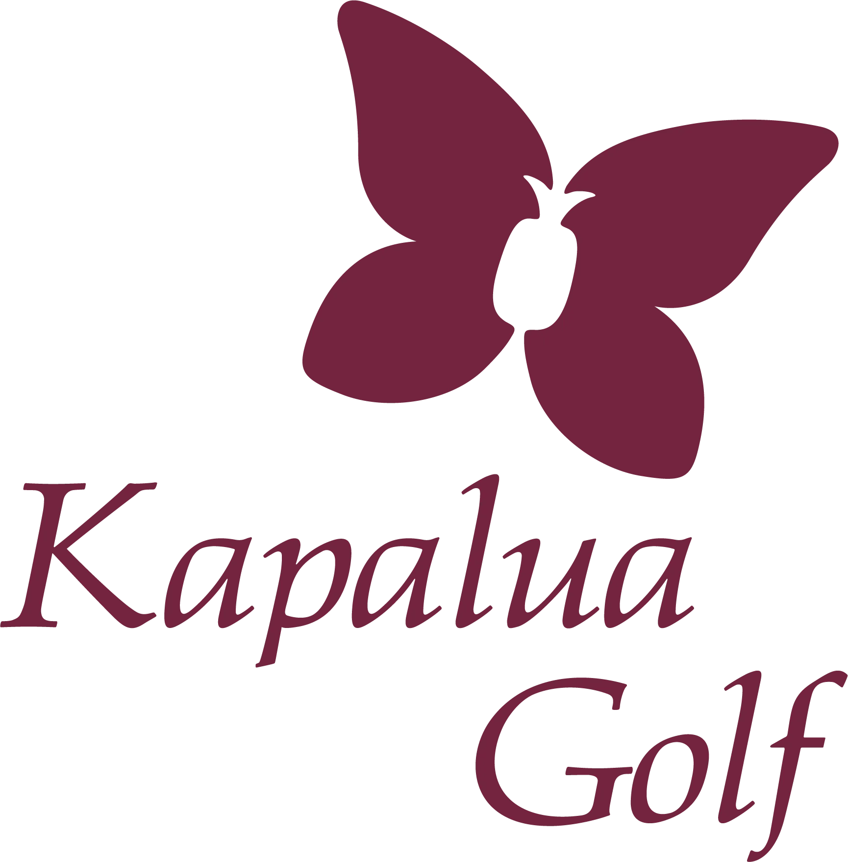 A logo for kapalua golf with a butterfly on it