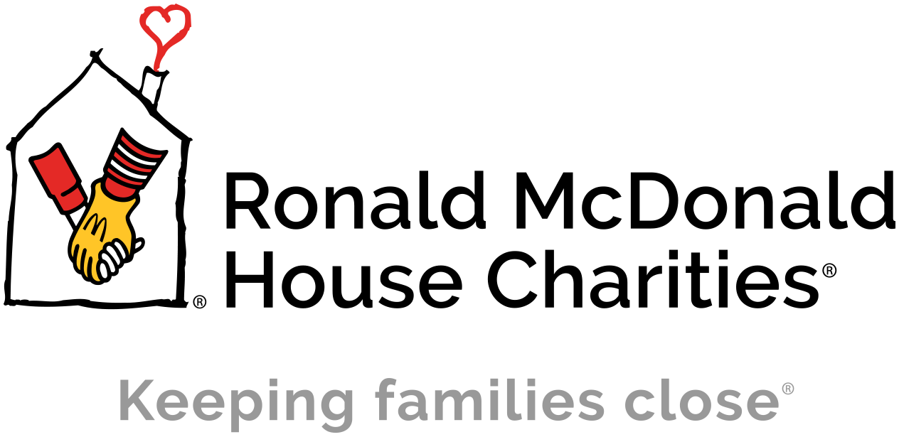 The logo for ronald mcdonald house charities , keeping families close.