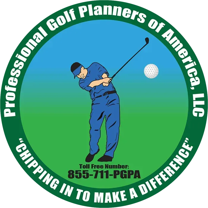 A logo for professional golf planners of america llc