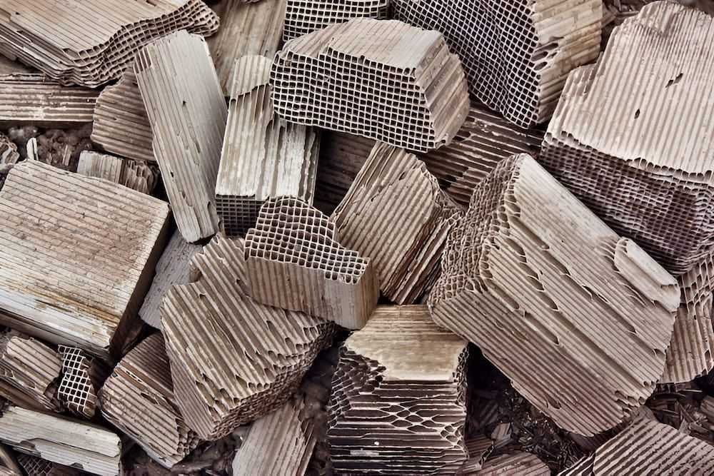 A Pile Of Cardboard Pieces Stacked On Top Of Each Other — Antons Recycling In Ciccone, NT
