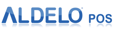 ALDELO POS logo in blue.