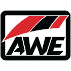AWE logo in black and red on a white background