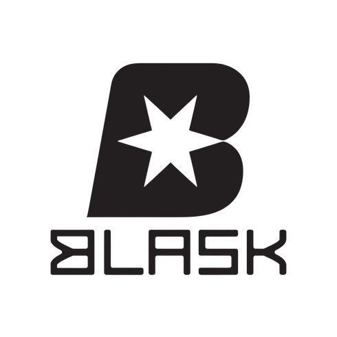Black BLASK logo with a white star in the letter B.