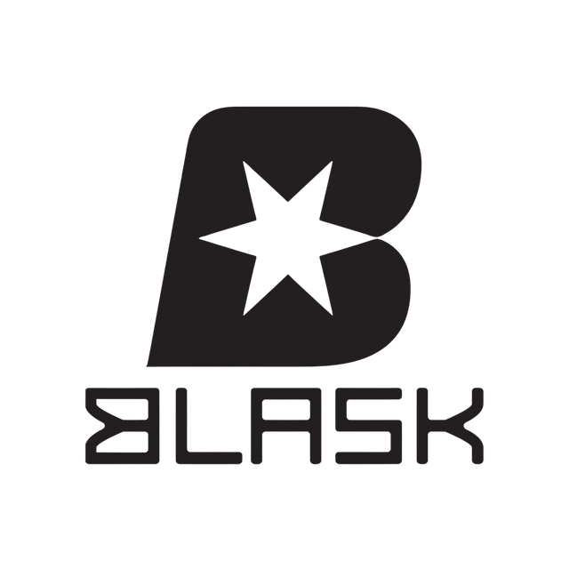 Black BLASK logo with a white star in the letter B.