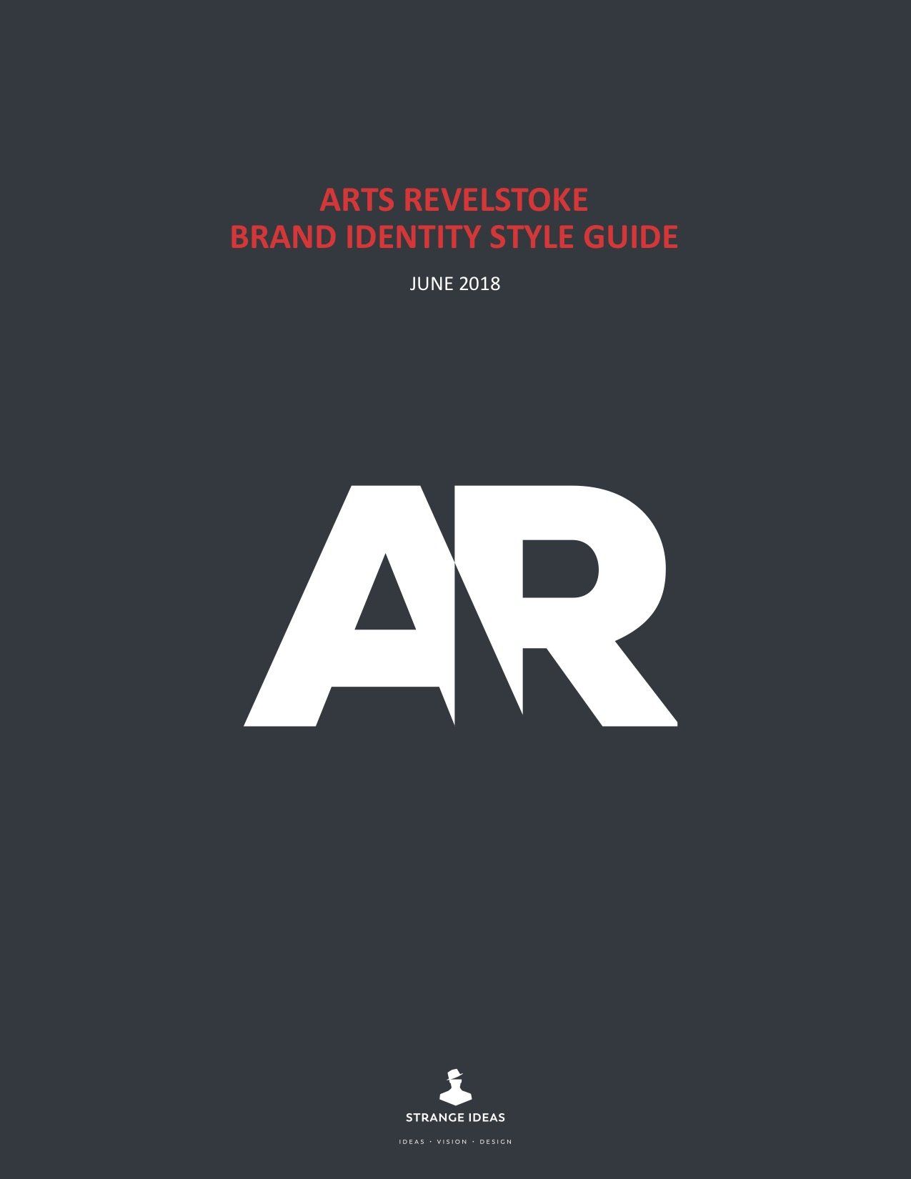 The cover of the art 's revelstoke brand identity style guide.