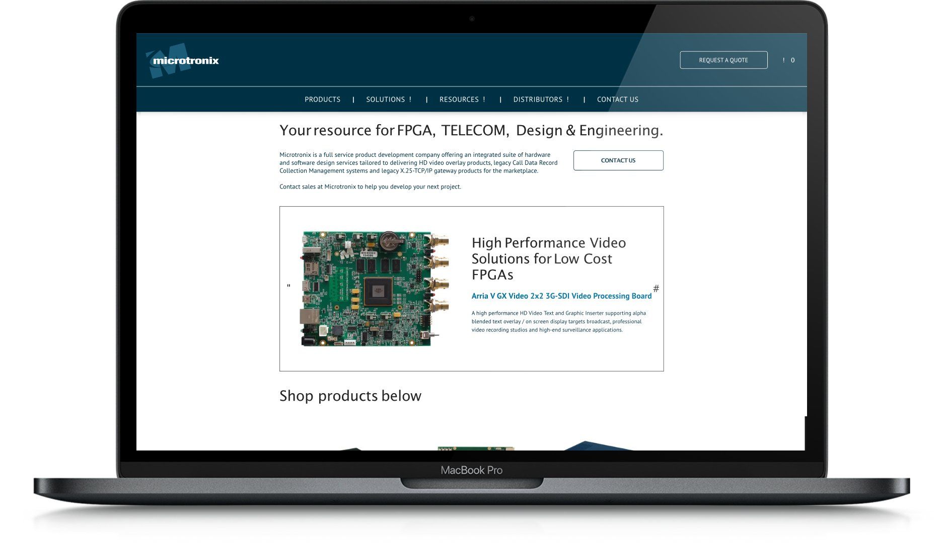 Microtronix Website design