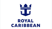 Royal Caribbean logo: Anchor icon topped with a crown in dark blue, with "ROYAL CARIBBEAN" text below.