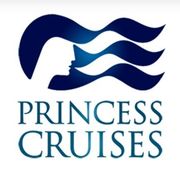 Princess Cruises logo: silhouette of a woman and stylized blue waves. Below is the name in teal.