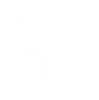 White outline of eco-friendly icon. 2 buildings, a plant, and arrows showing a cycle