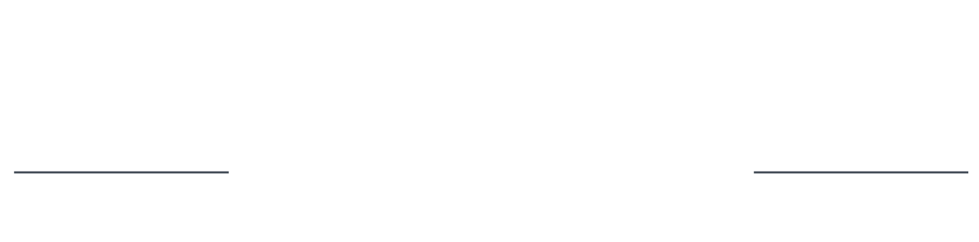 Two thin horizontal lines separated by a wide gap, centered against a plain white background.