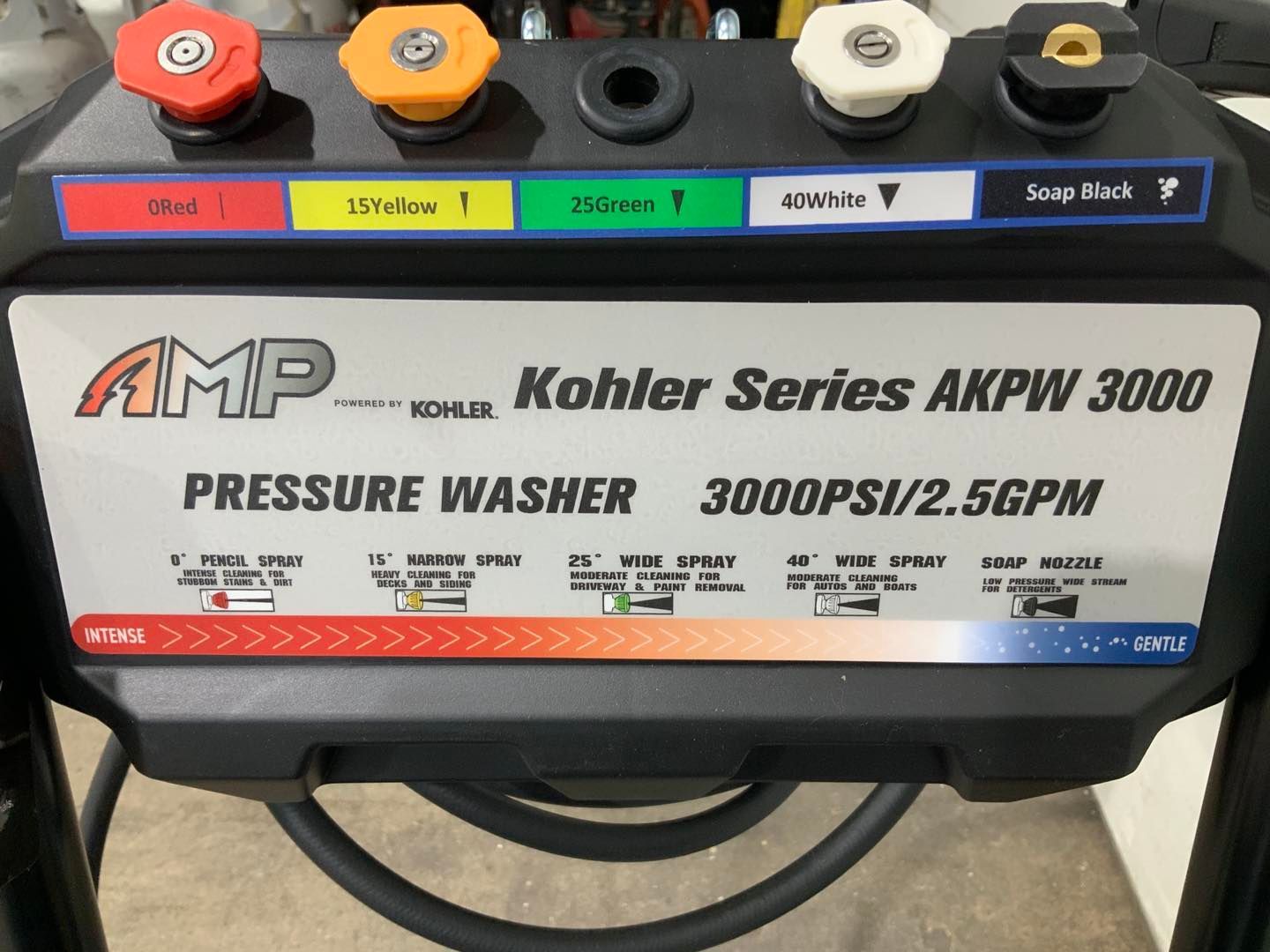 A kohler series akpw 3000 pressure washer is sitting on a table