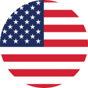 The american flag is in a circle on a white background.