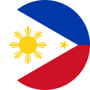 The flag of the philippines is shown in a circle