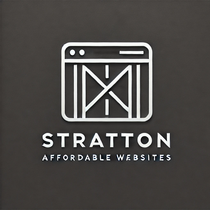 A black and white logo for stratton affordable websites