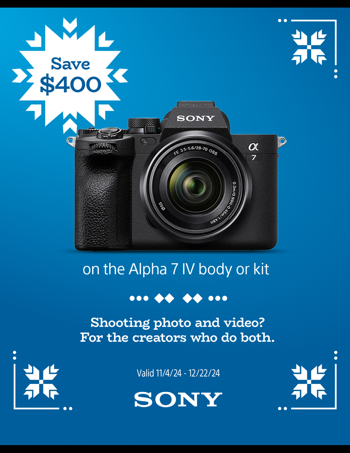 Instant Savings on SONY at Milford Photo