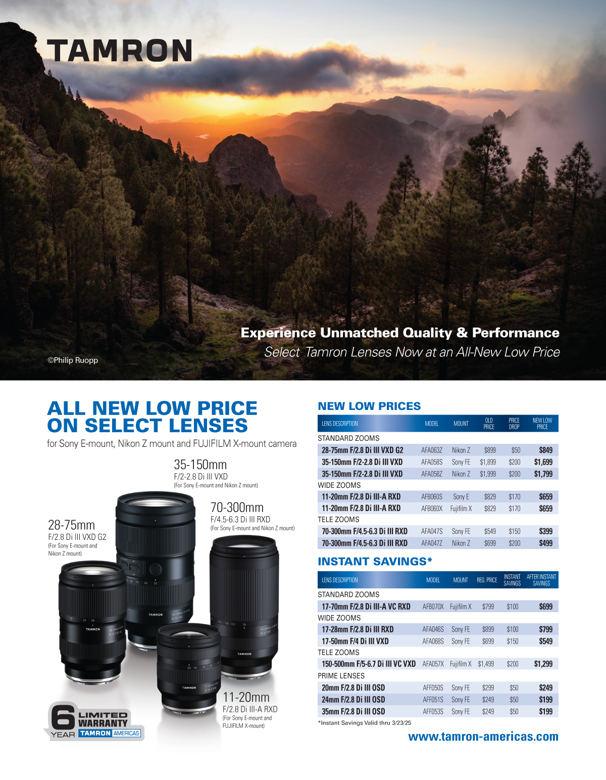 Save on Tamron Lenses at Milford Photo