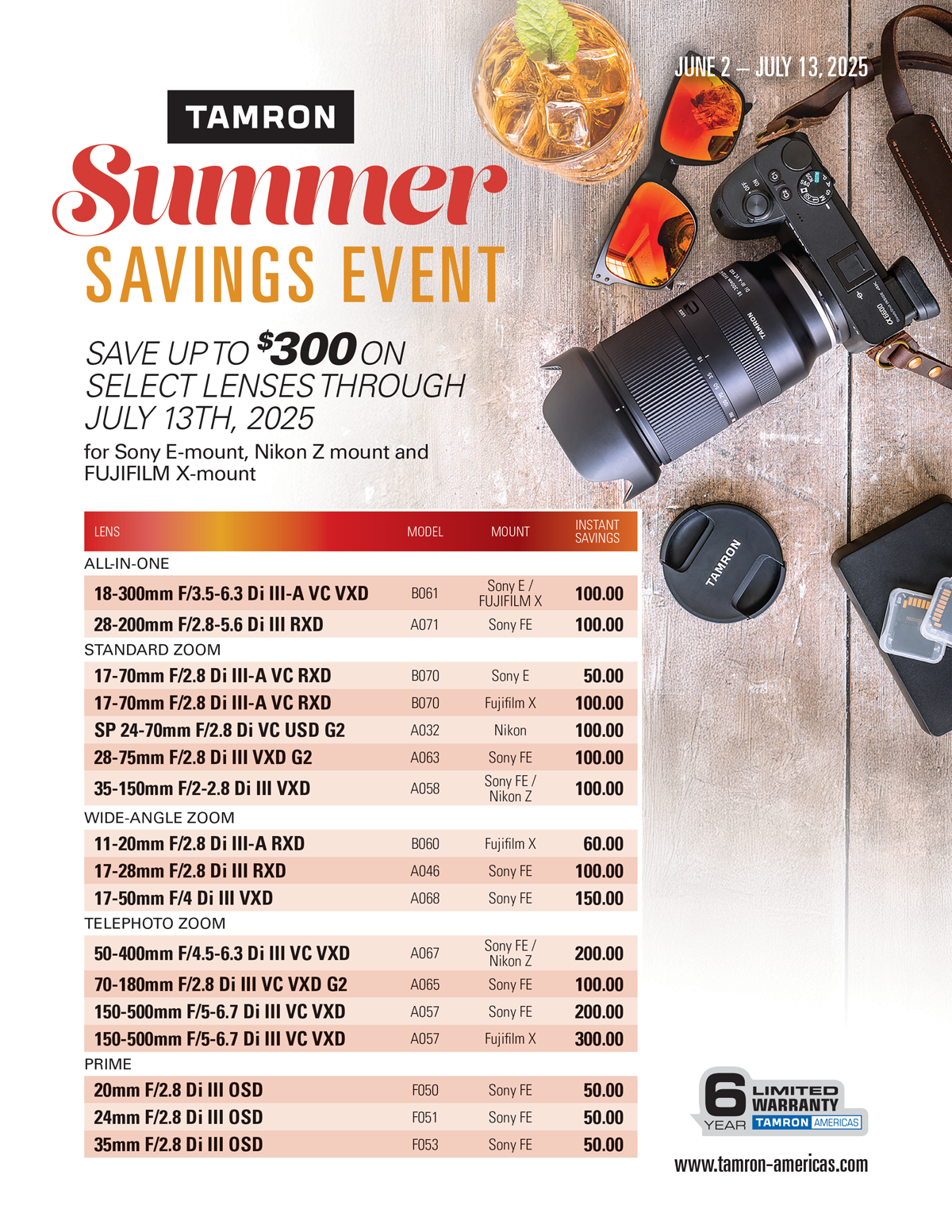 Save on Tamron Lenses at Milford Photo