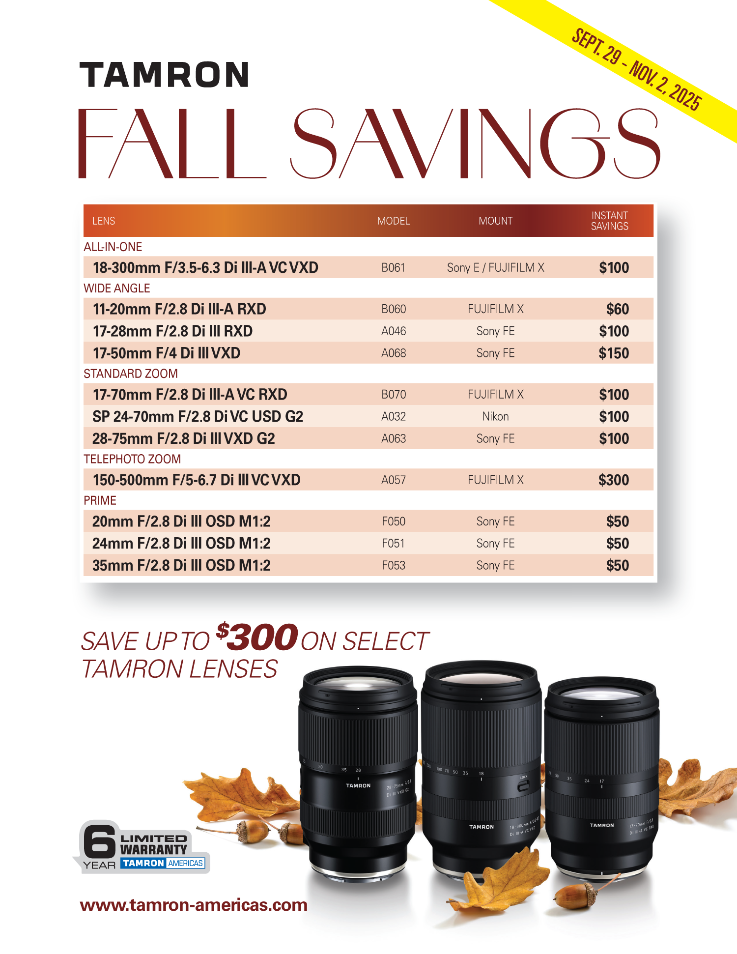Save on Tamron Lenses at Milford Photo