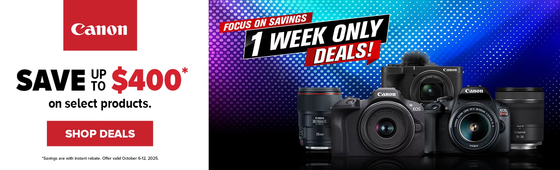One Week Savings on Canon at Milford Photo