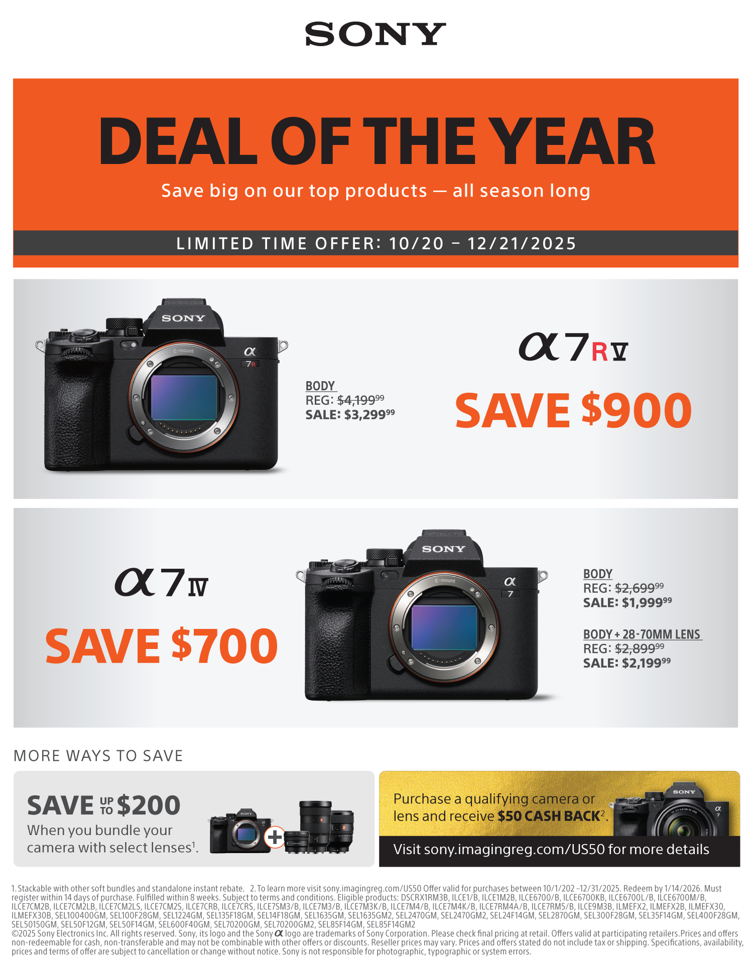 Save on SONY at Milford Photo