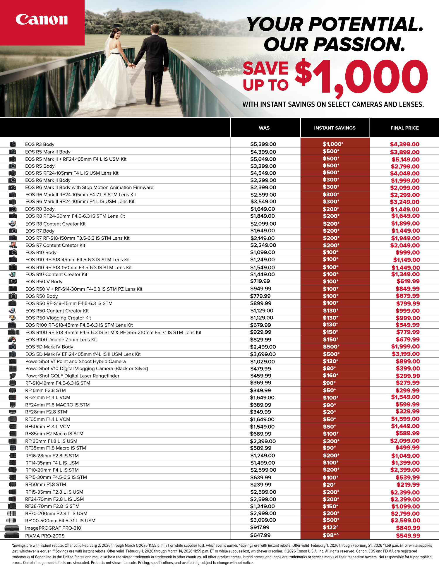 Save on Canon at Milford Photo