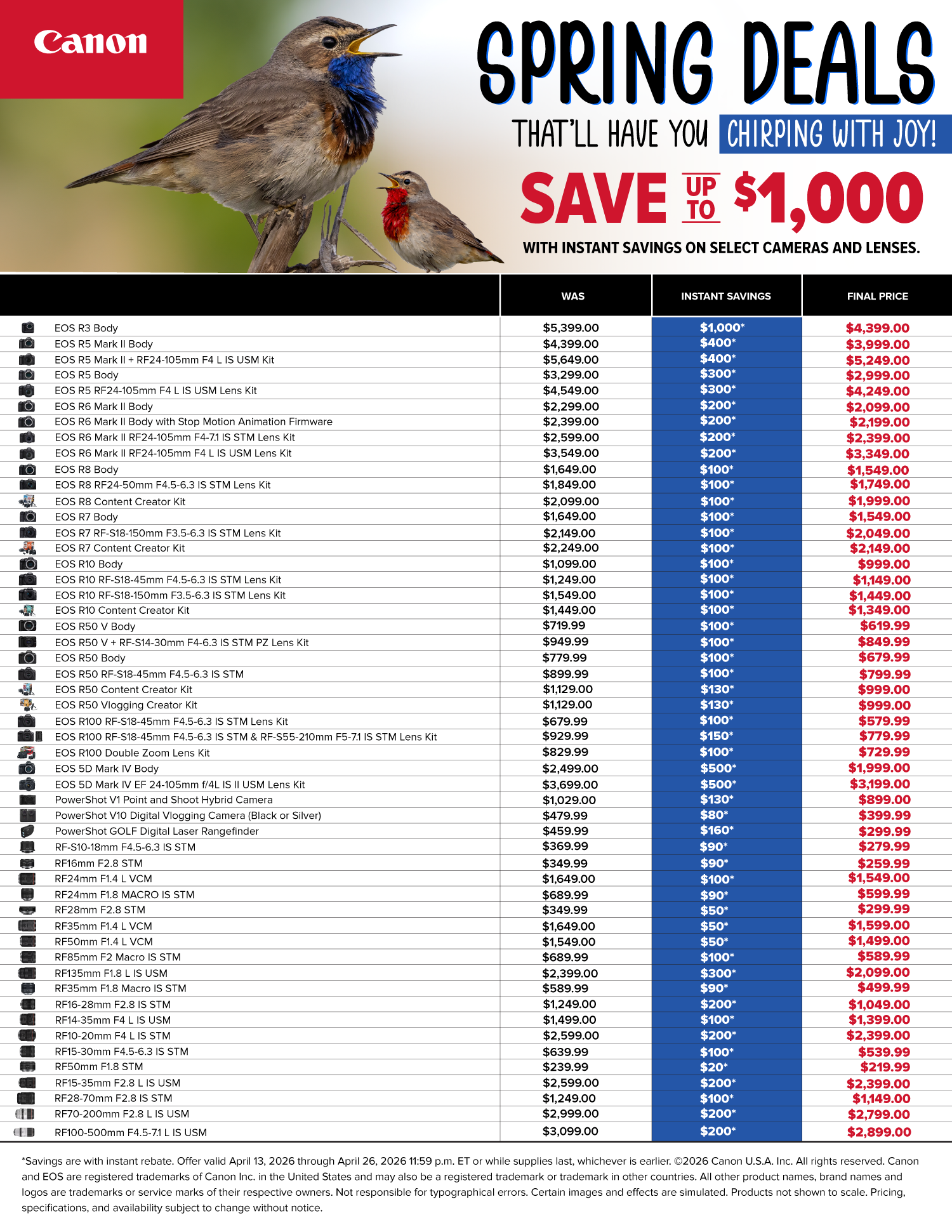 Save on Canon at Milford Photo