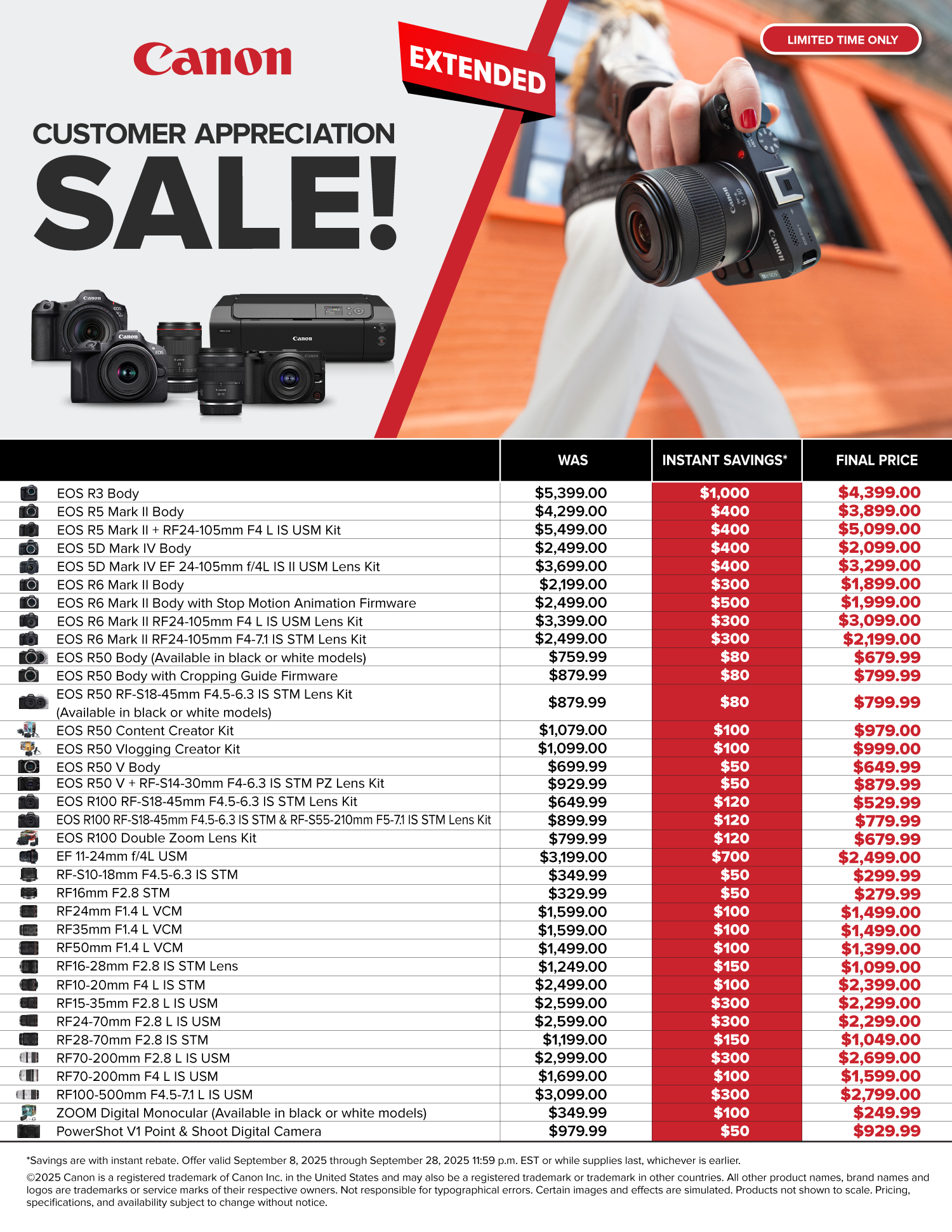 Save on Canon at Milford Photo