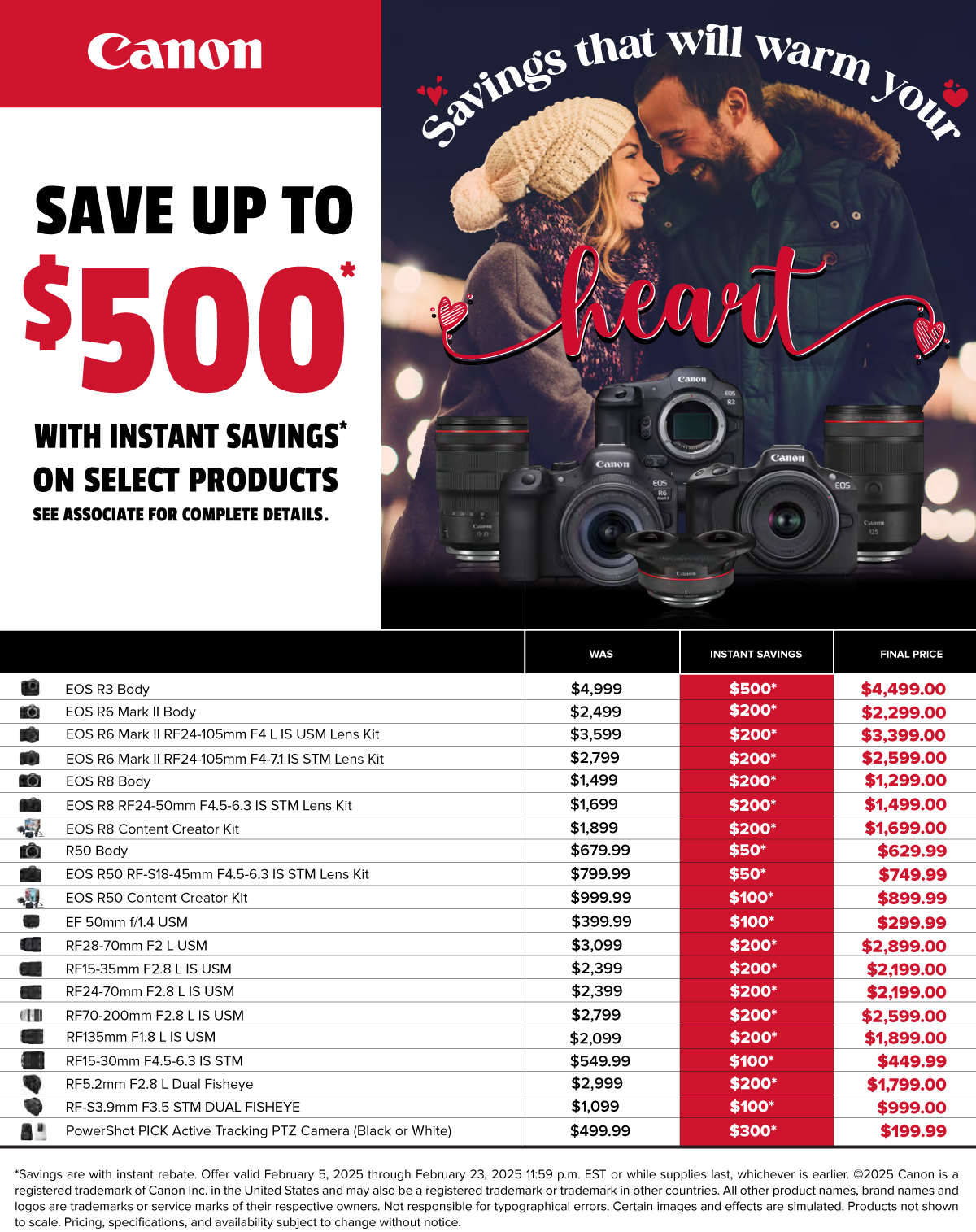 Save on Canon cameras and lenses at Milford Photo