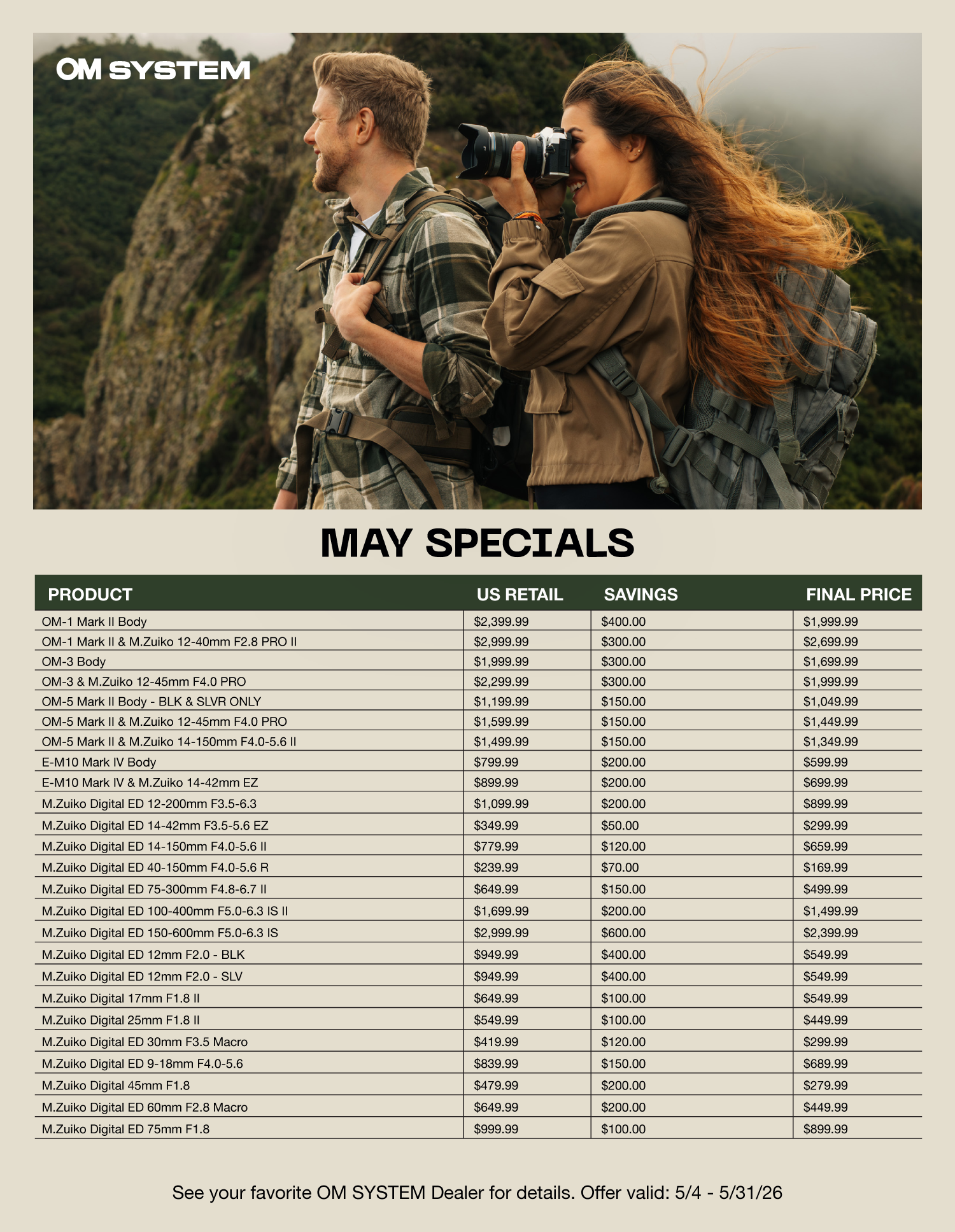 Save on OM SYSTEM at Milford Photo