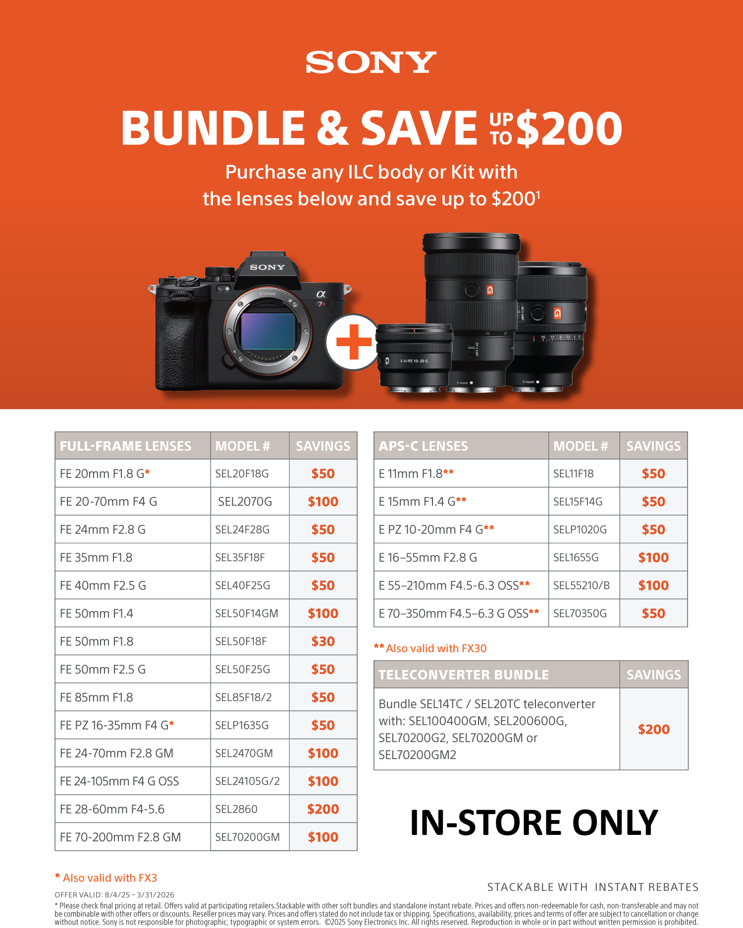 Bundle & Save on SONY at Milford Photo
