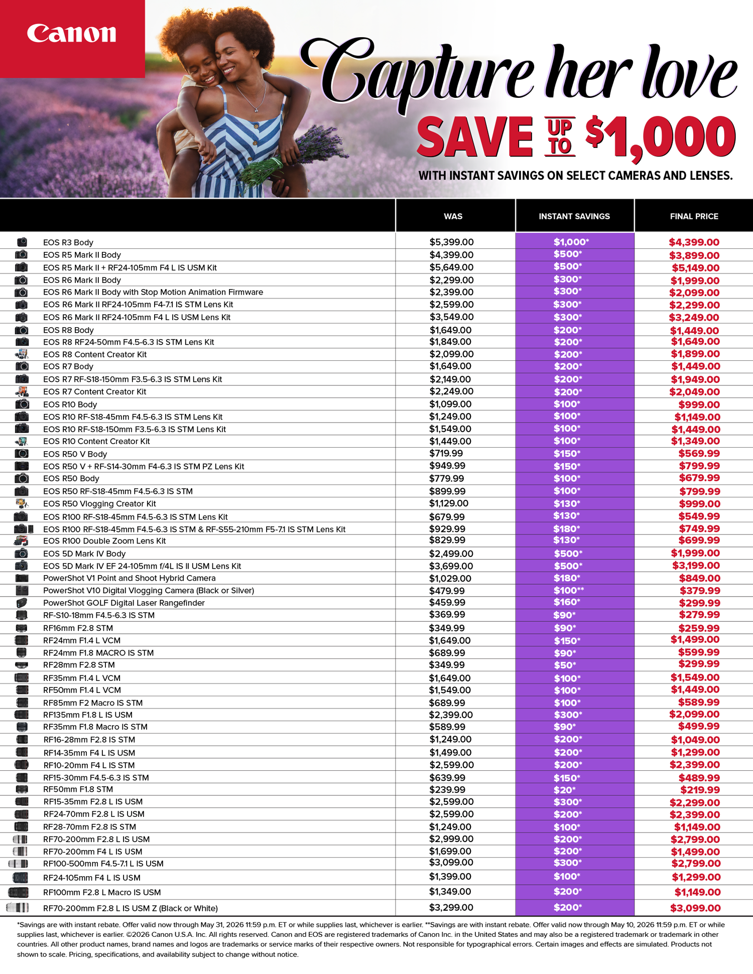 Save on Canon at Milford Photo