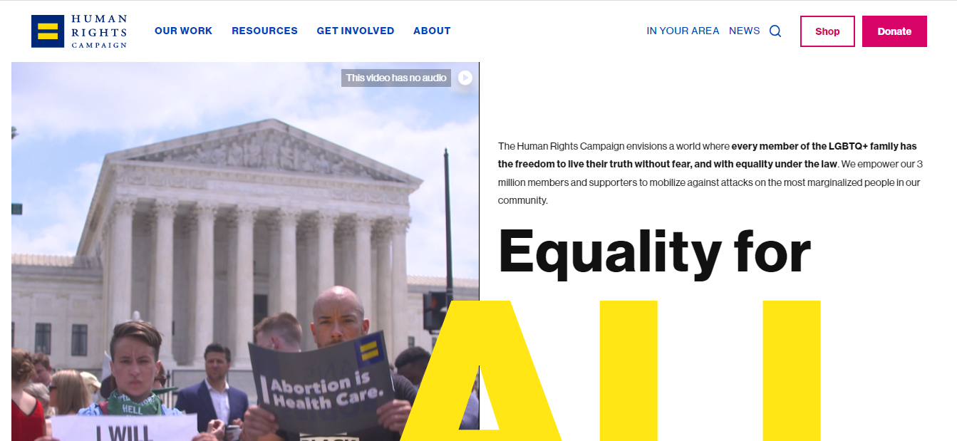 Thumbnail of Human Rights Campaign website