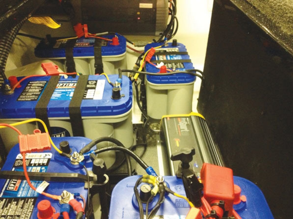 A Bunch of Blue Batteries Are Connected to Each Other — Central Coast Batteries In Long Jetty, NSW
