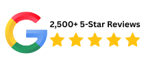 The google logo has 2,500+ 5 star reviews on it.