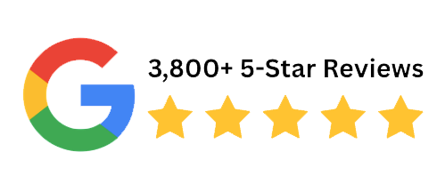 The google logo has 3,800+ 5 star reviews on it.