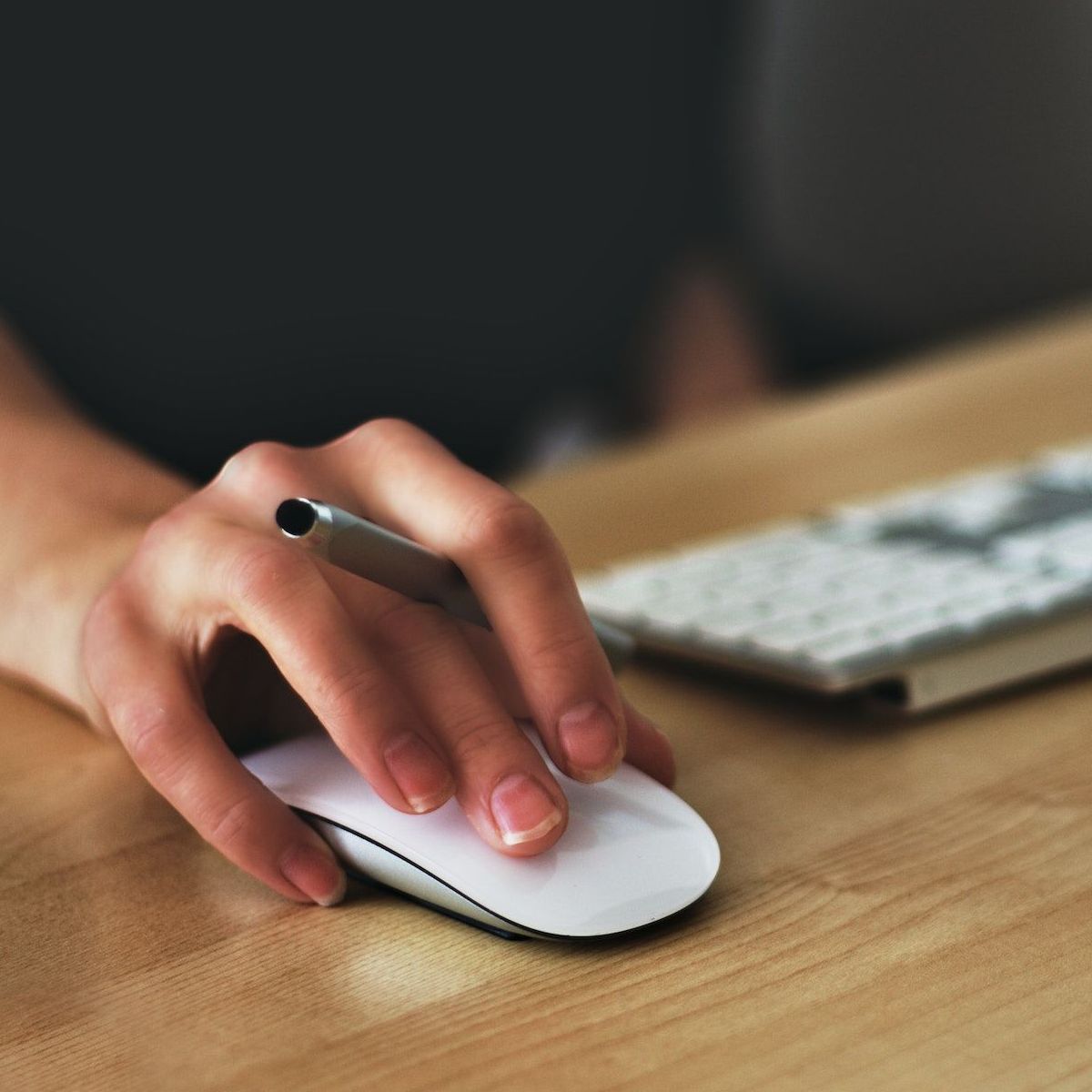 Using the mouse to click on the