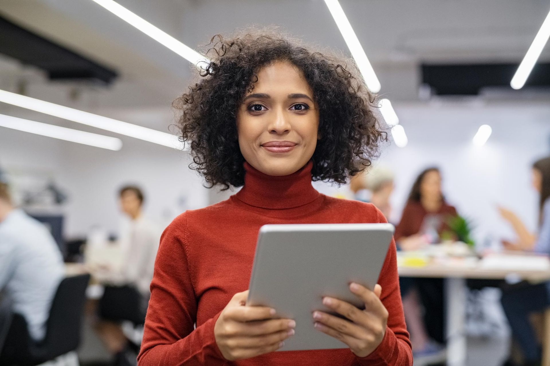 A person holding a tablet