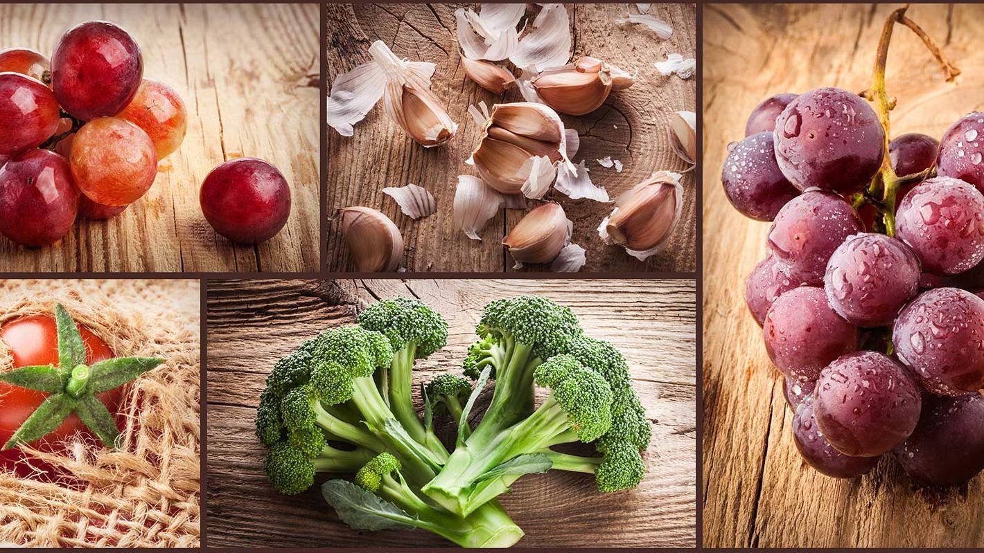 a collage of different types of fruits and vegetables