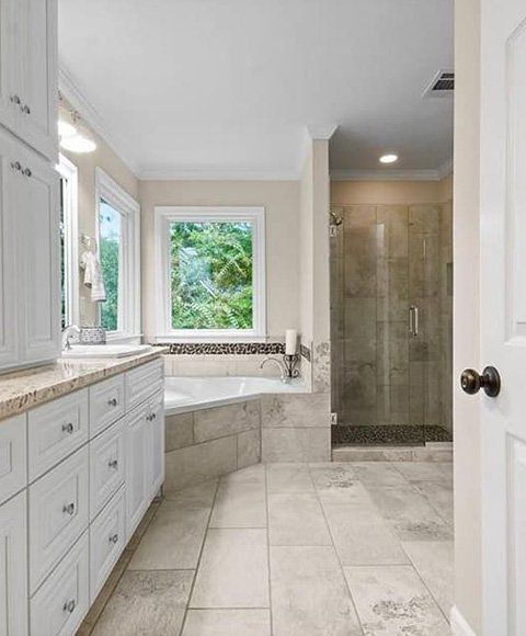Bathroom with Marble Flooring | Holiday, FL | Jason Renovations
