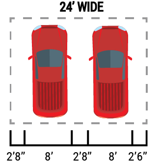 Two red cars are parked next to each other on a white background.