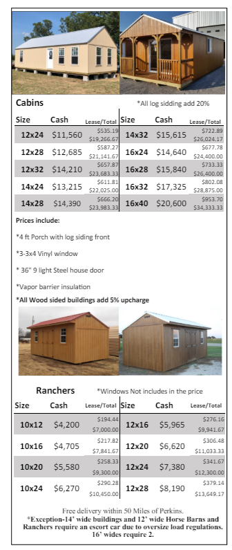 A sheet of paper with a picture of a house and a picture of a shed.
