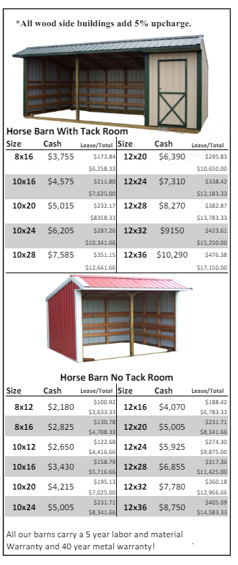 A picture of a horse barn and a picture of a horse tack room.