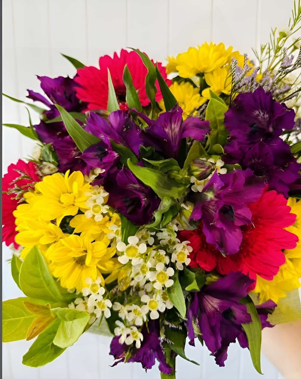 A Person is Holding a Bouquet of Colourful Flowers — Bundaberg House of Flowers In Elliot Heads, QLD