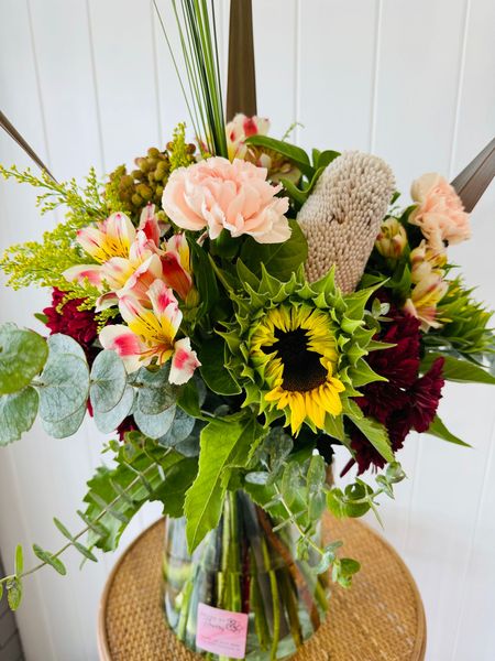 A Large Bouquet of Flowers in a Vase at  Bundaberg House of Flowers in Bundaberg West, QLD