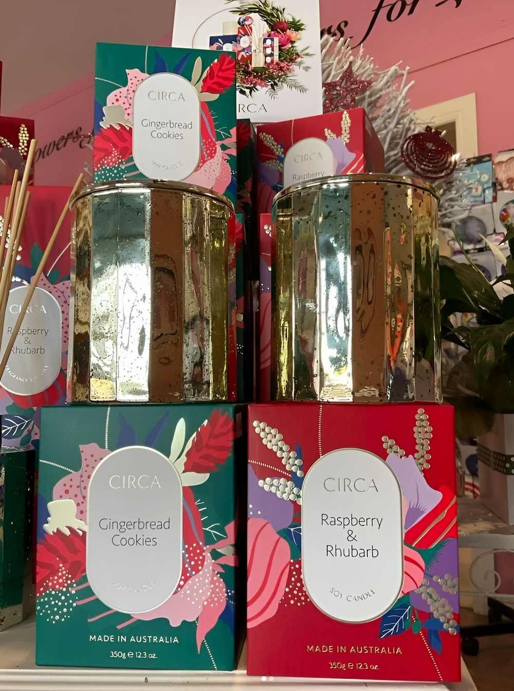 Two Candles Are Stacked on Top of Each Other on a Shelf — Bundaberg House of Flowers In Bargara, QLD