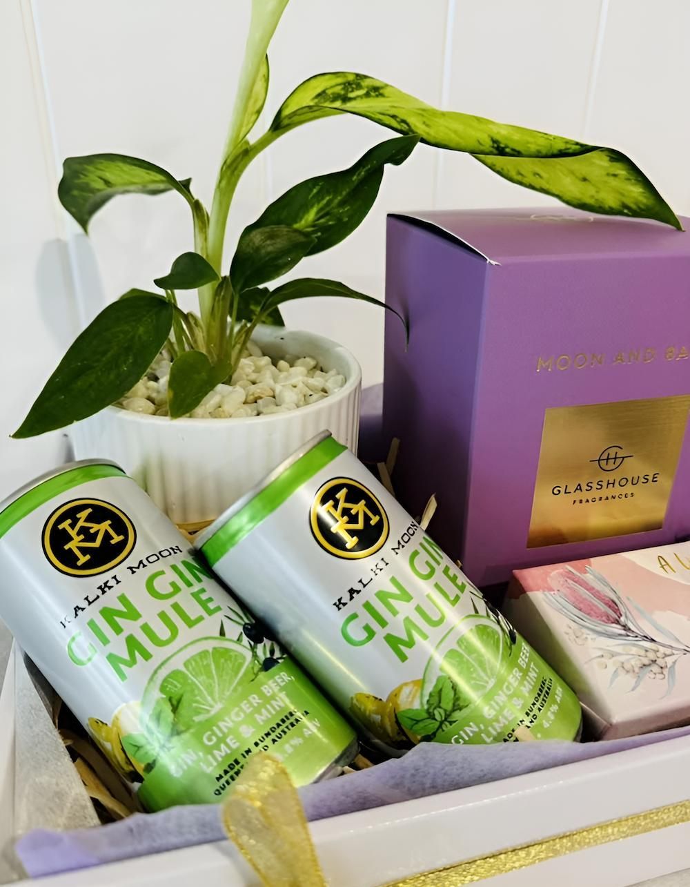 Two Cans of Ginger Mule Next to a Plant — Bundaberg House of Flowers In Burnett Heads, QLD