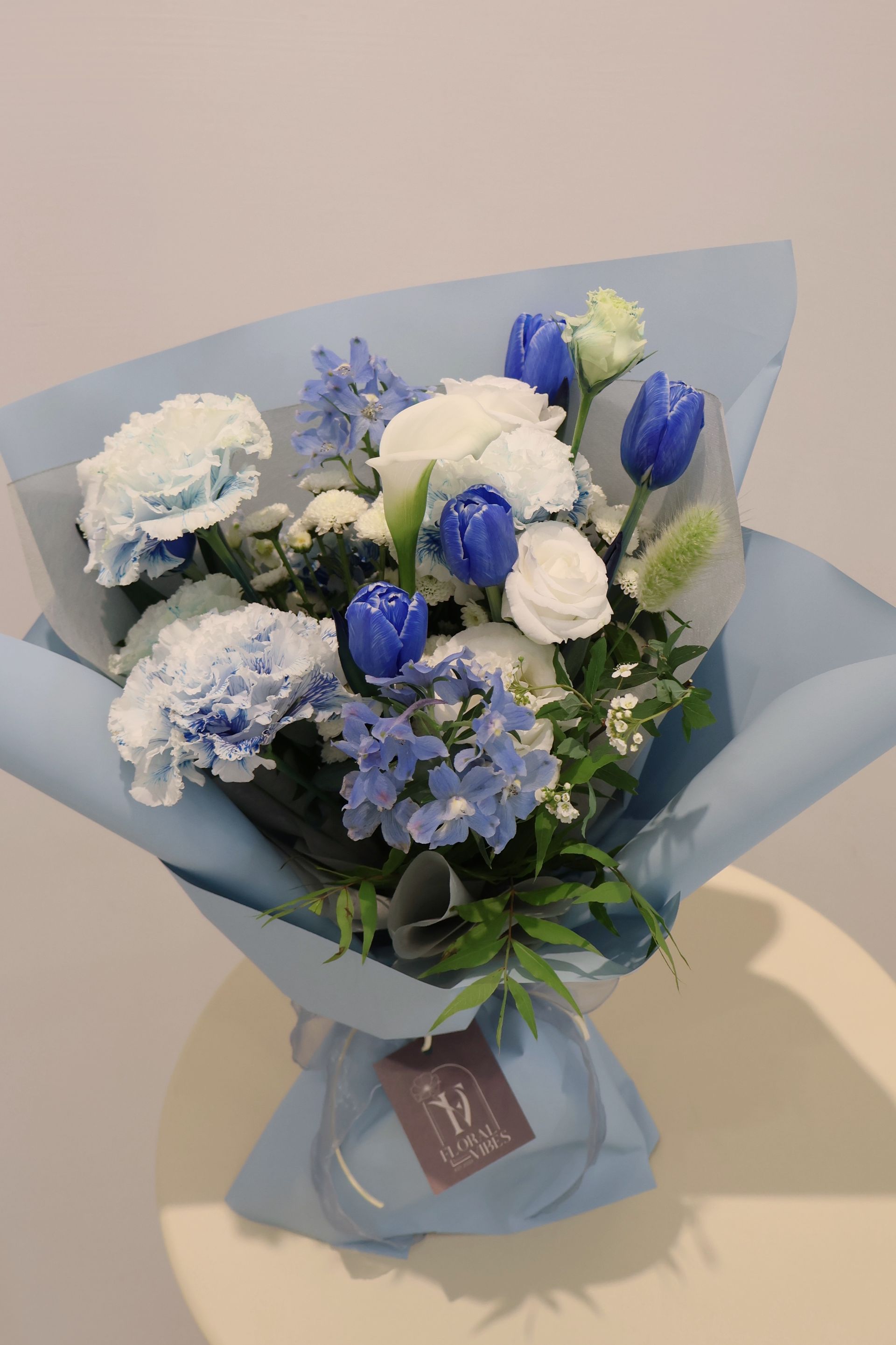 伴日花所,floralvibes,客製花束,藍色