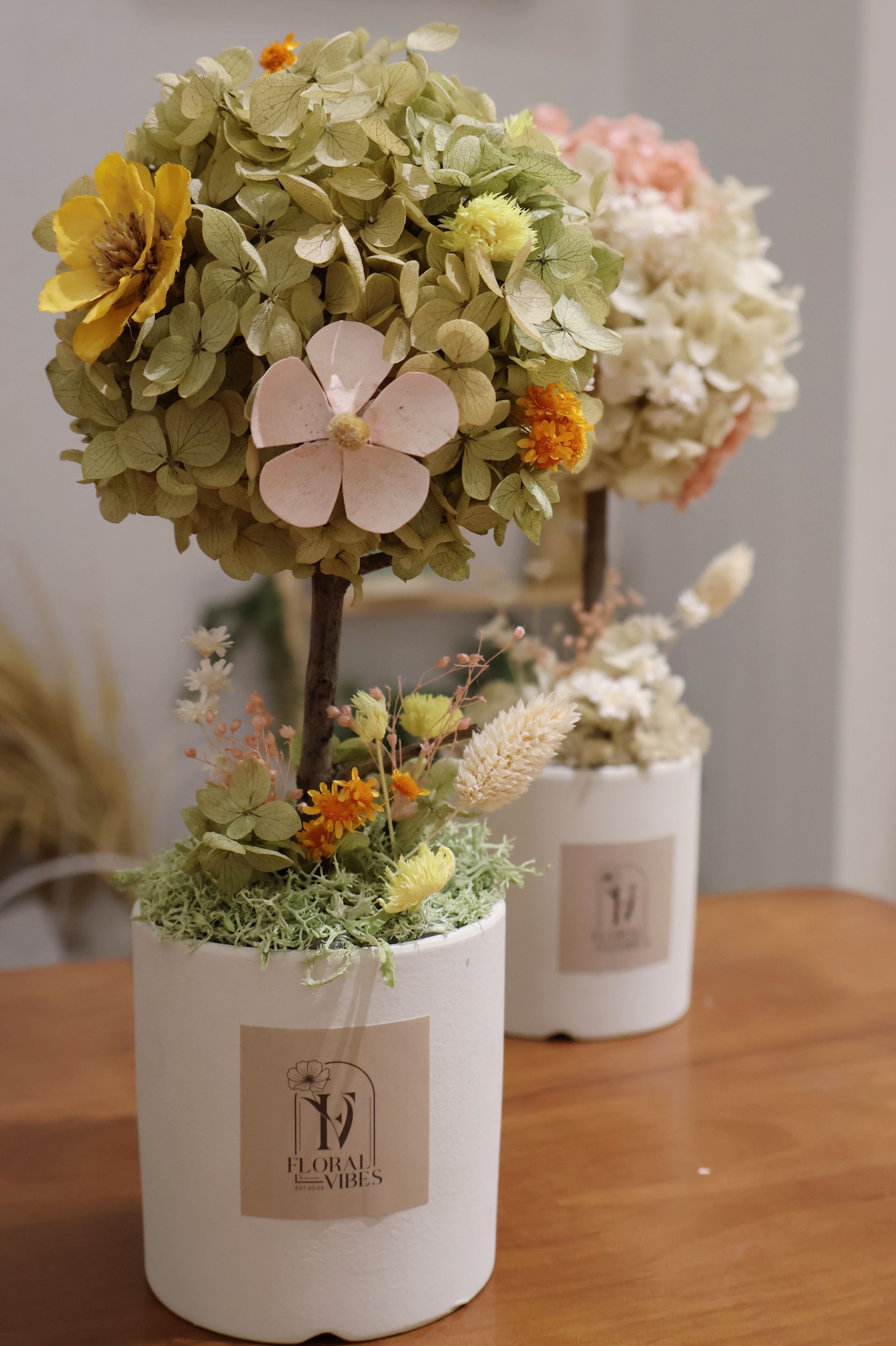 伴日花所,floralvibes,乾燥花,永生花,圓形小樹