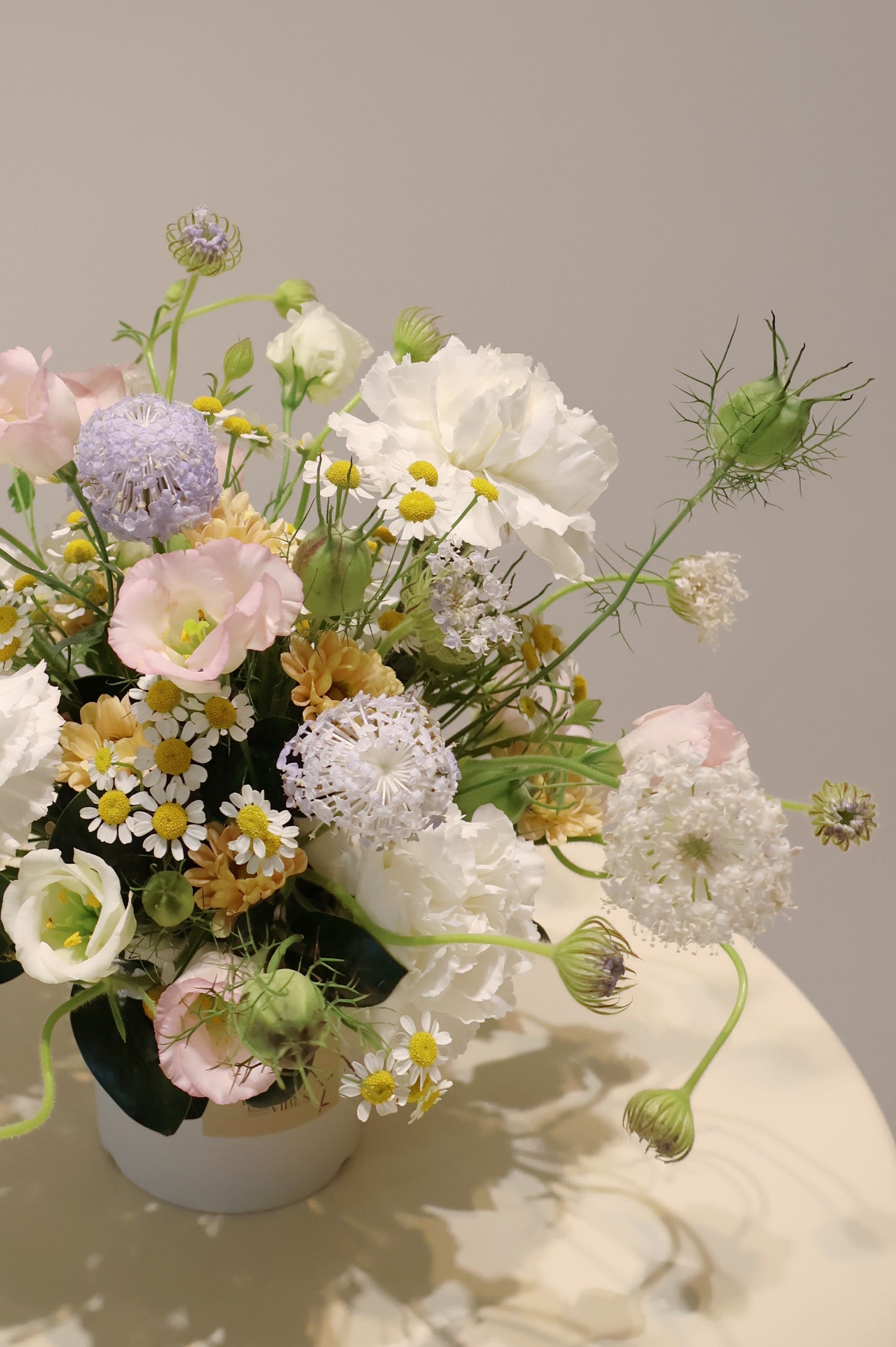 伴日花所,floralvibes,花藝課程,圓形盆花